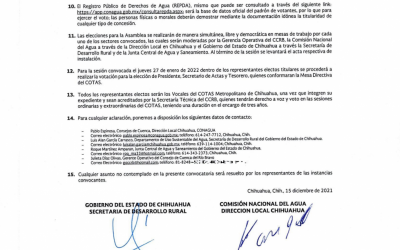 Se abre la convocatoria para la conformación del Comité Técnico de Aguas Subterráneas de Chihuahua (COTAS)