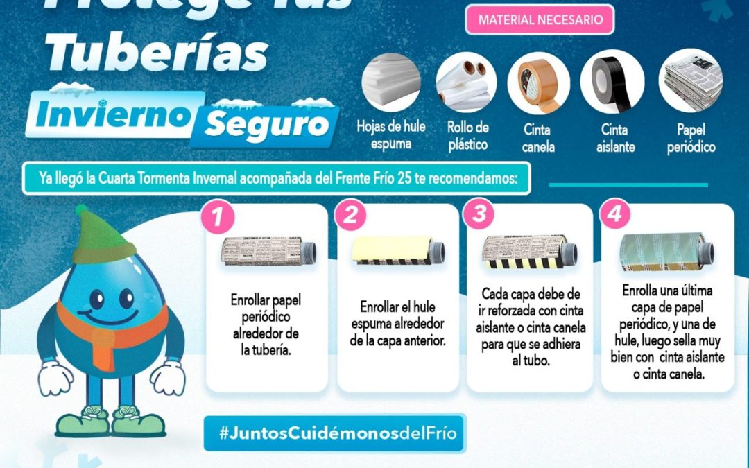 Reitera JCAS recomendaciones para prevenir la ruptura de tuberías en casa a causa de las bajas temperaturas