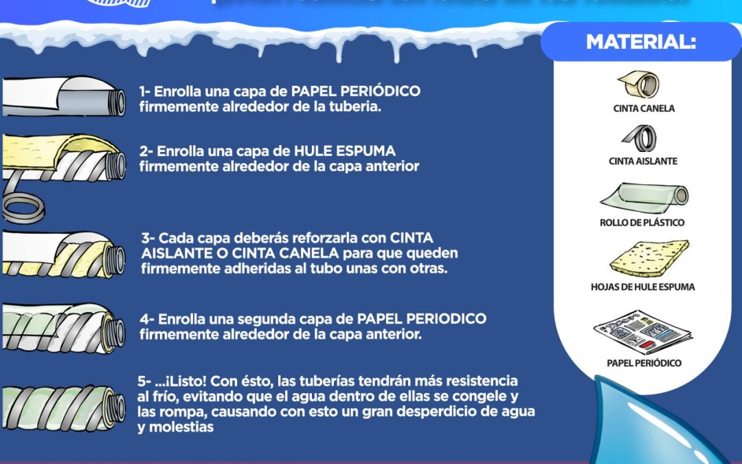 Recomienda JCAS proteger tuberías para evitar congelamiento y roturas durante temporada invernal