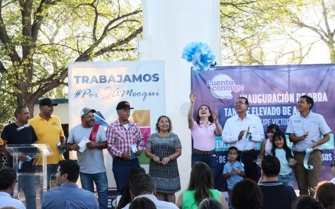 Inaugura JCAS tanque elevado en la comunidad de Guadalupe Victoria en Meoqui 