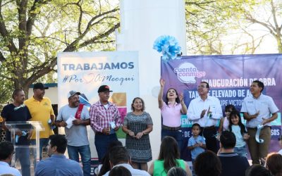Inaugura JCAS tanque elevado en la comunidad de Guadalupe Victoria en Meoqui 