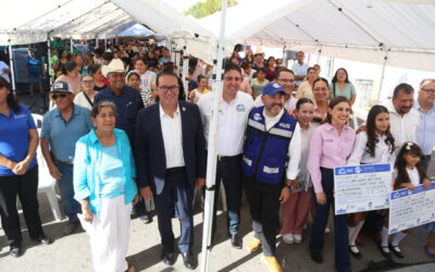 Entrega Gobierno del Estado obra hidráulica y apoyos para uniformes escolares en Rosales